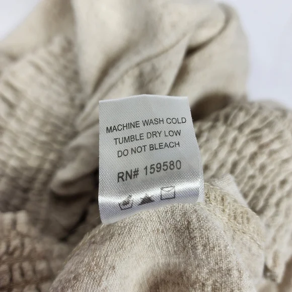 Pink Lily Palazzo Pants Womens Sz Med Tan Beige Linen Blend Beachy Coastal - Picture 5 of 5